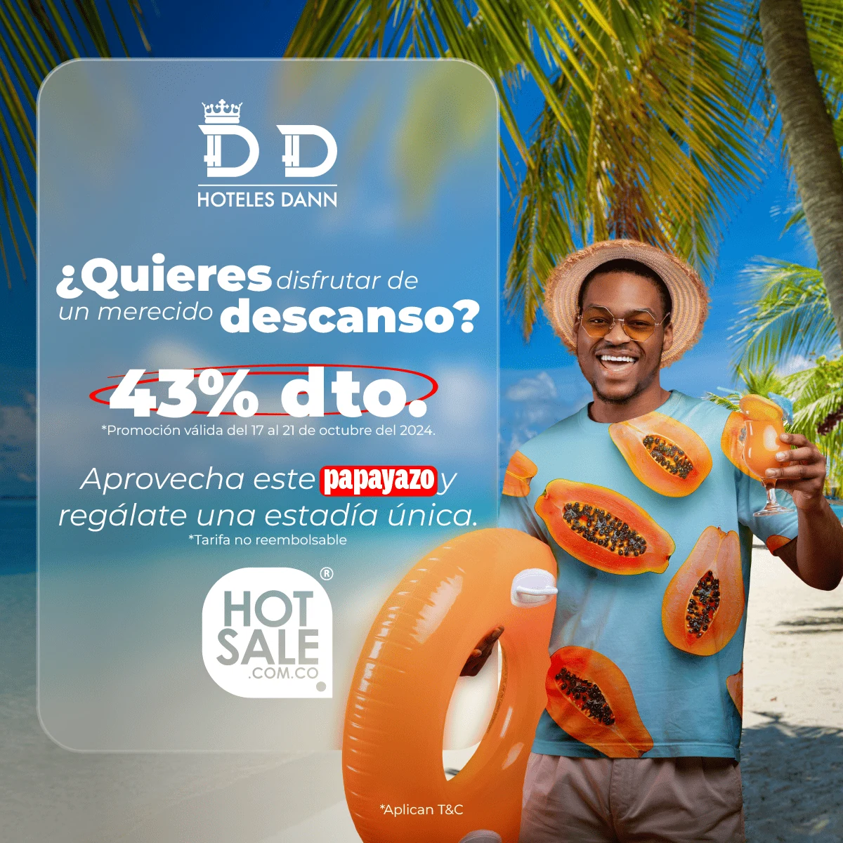 Pieza promocional diseñada para Hoteles Dann